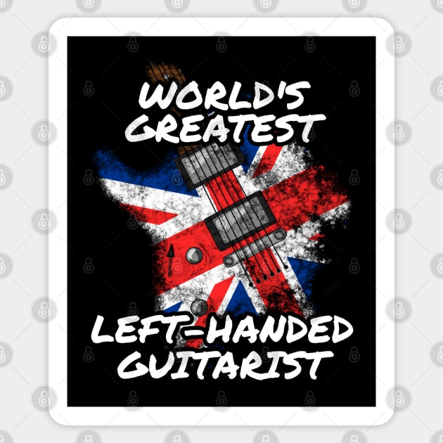 World's Greatest Left-Handed Guitarist UK Flag Guitar Sticker by doodlerob